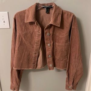 Cropped brownish-orange corduroy jacket from Forever 21